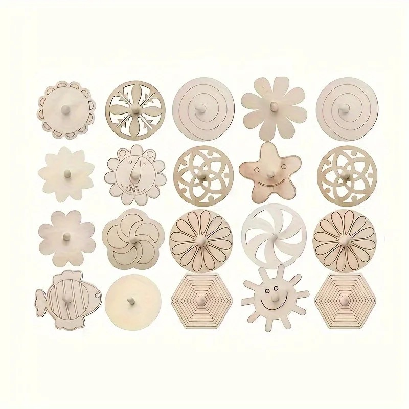Art Craft Holiday - Neues Design 1 Set Hochwertiges Holz-Kreisel-Bastelset,