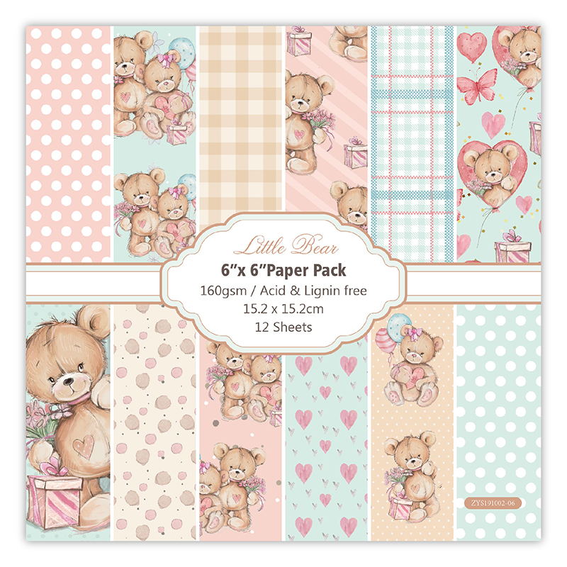Art Craft Background - 12 blätter wenig bär Scrapbooking Pads