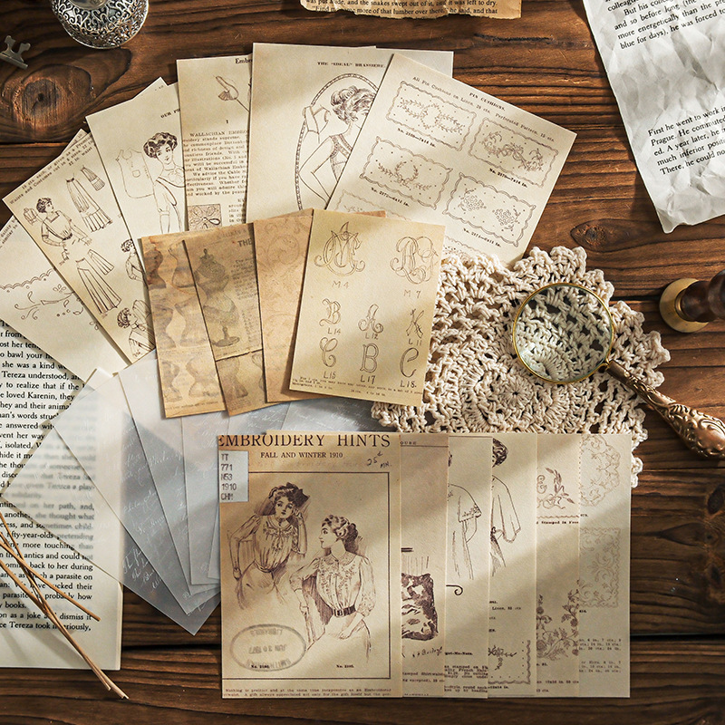 Art Craft Background - Vintage Scrapbooking Bastelpapier-Set Retro Sortierte Muster
