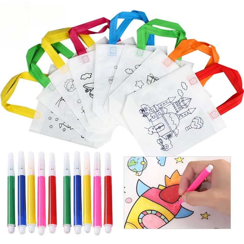 Art Craft 4 Years Old - 20 Stück DIY Graffiti-Taschen zum Ausmalen,