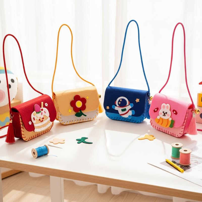 Art Craft Activities - Filztaschen-Bastelset für Kinder DIY Nähspielzeug Kunsthandwerk