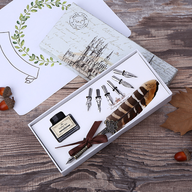 Calligraphy Pen Set - Retro Feder-Dip-Pen Schreibset mit Tinte, Exquisites