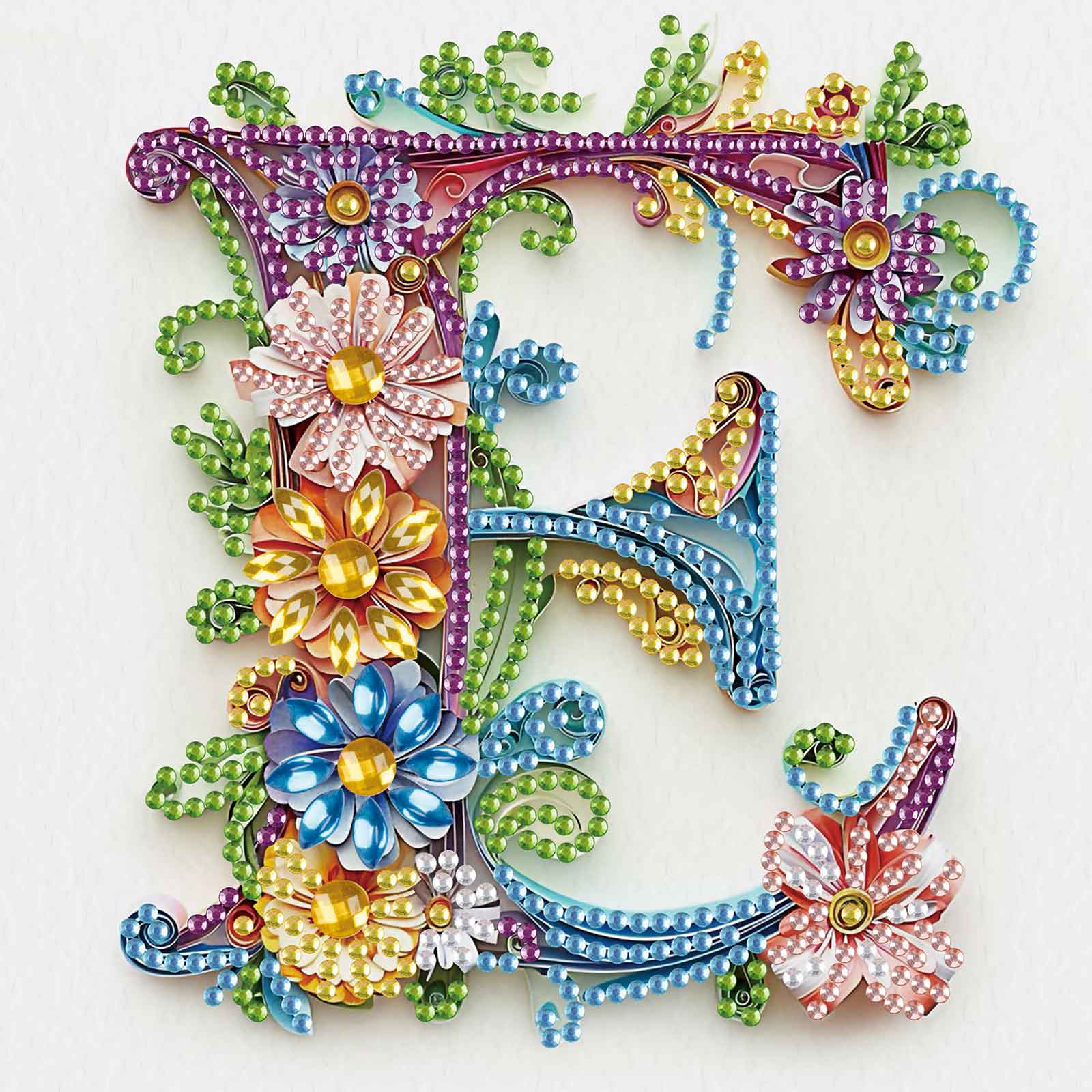 Art Craft Kite - Spezialgeformte Diamantkunst-Malsets, Das Buchstabe E DIY