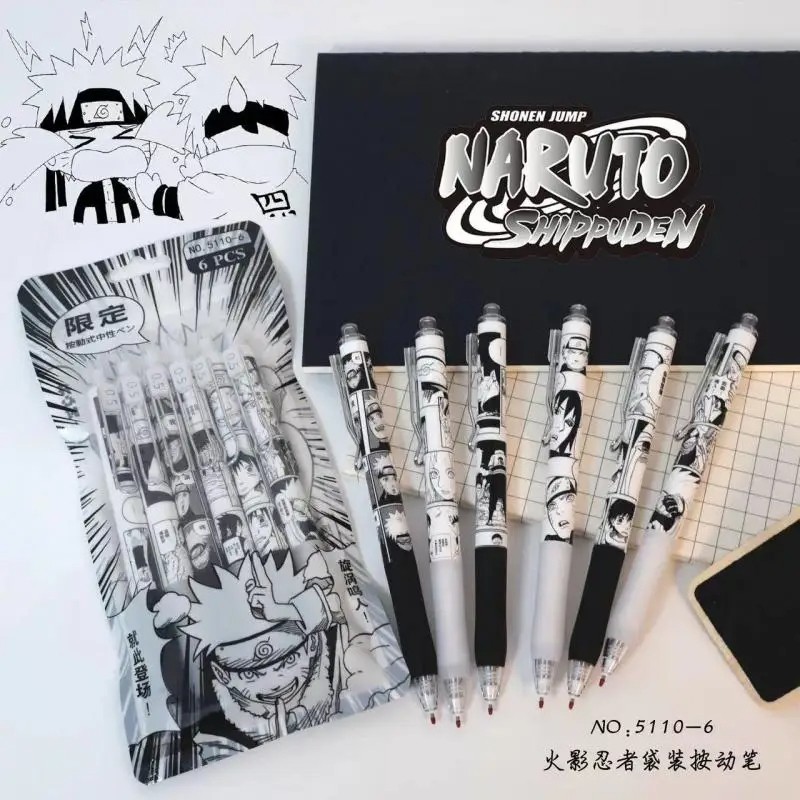 Calligraphy Pen Set - Naruto 6 teile/satz Gel Stift Anime