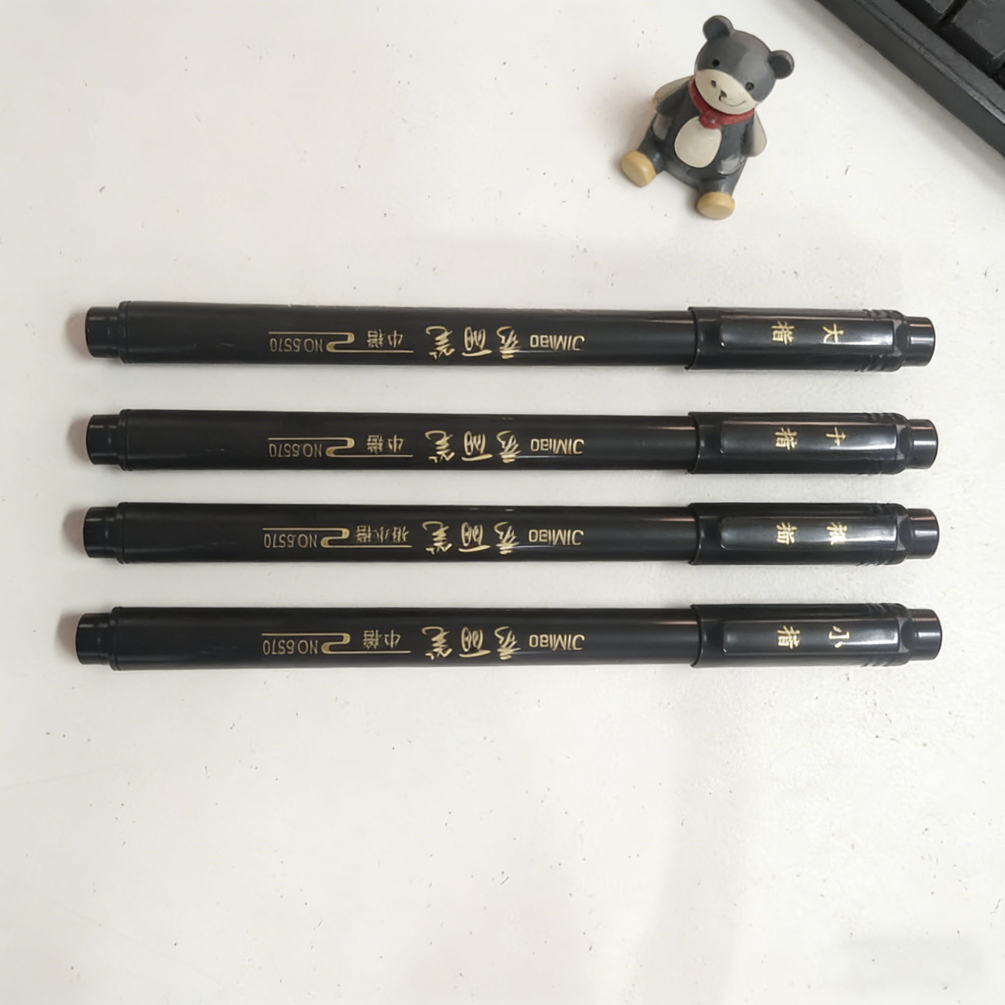 Calligraphy Pen Set - Retro Chinesisches Pinselstift-Set, Schwarzer Schaft, Mehrere