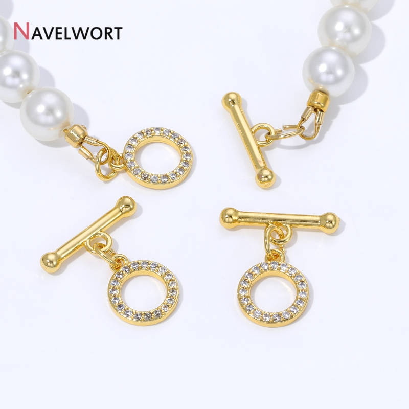 Art Craft Making - 18K Vergoldete Messing-Zirkon-OT-Verschlüsse, Knebelverschlüsse für DIY