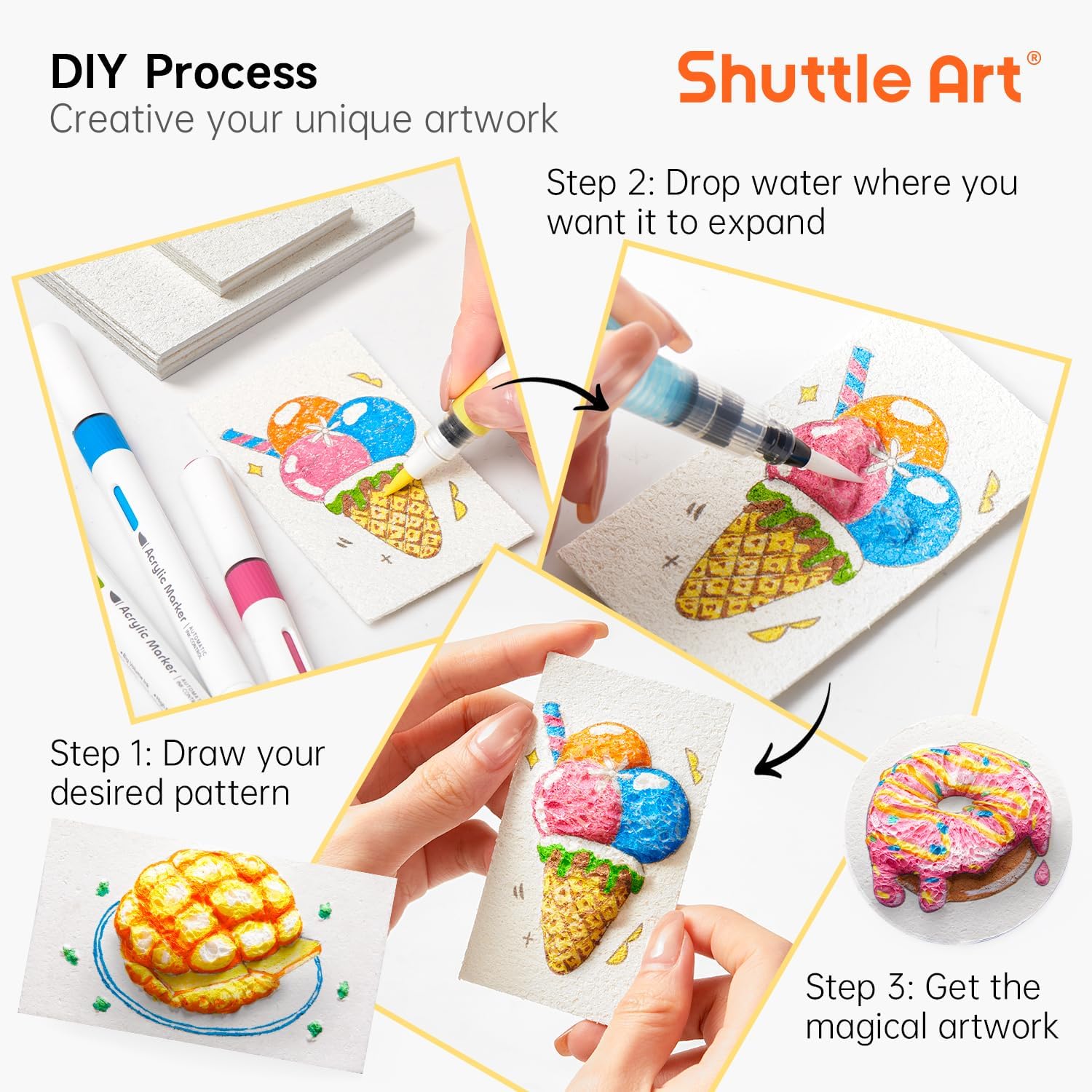 3D Puffy Foam Texture Malerei  – Art Craft Paper Bewertung und Preis