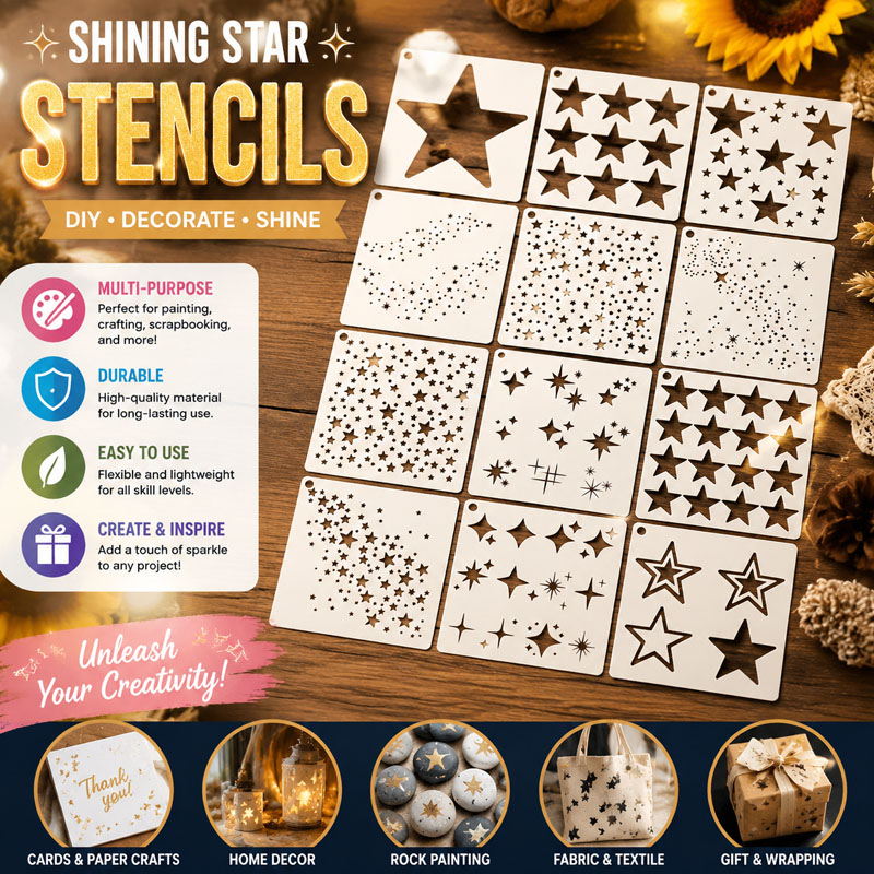 Vielseitige Schablone in Stern – Art Craft Background Bewertung und Preis