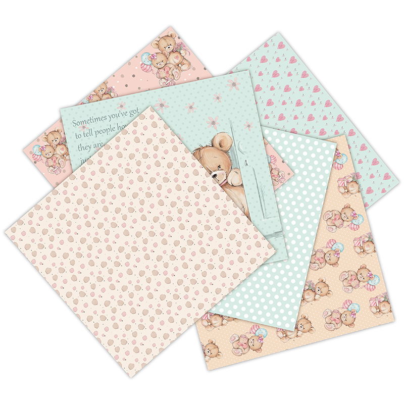 12 blätter wenig bär Scrapbook – Art Craft Background Bewertung und Preis