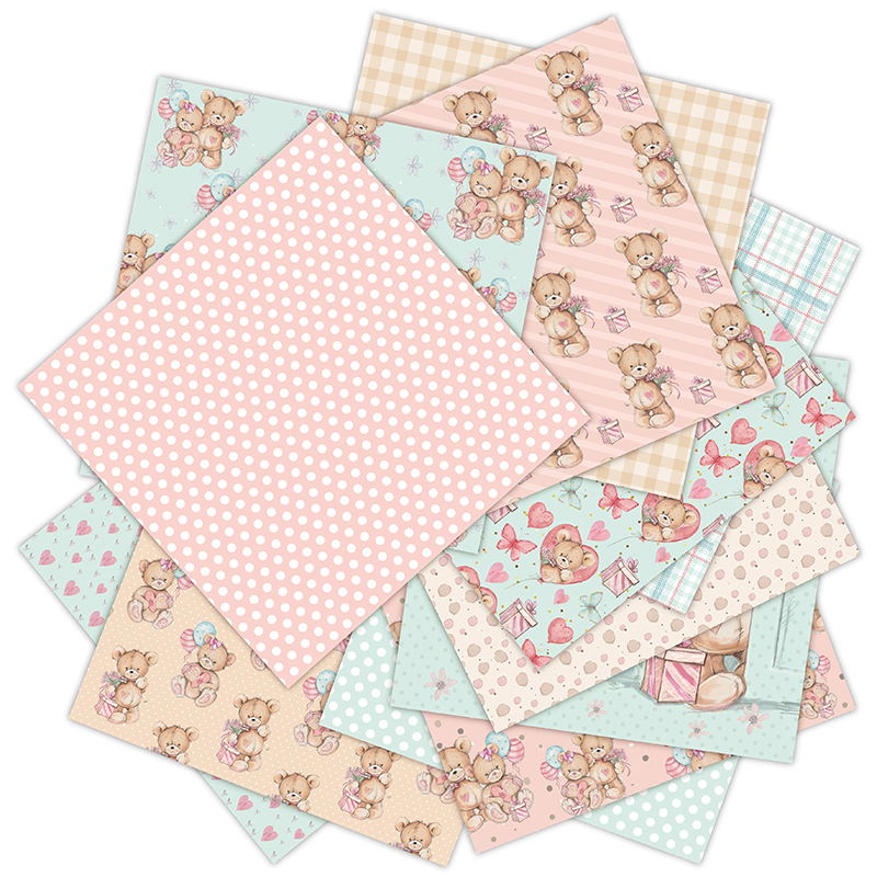12 blätter wenig bär Scrapbook – Art Craft Background Bewertung und Preis