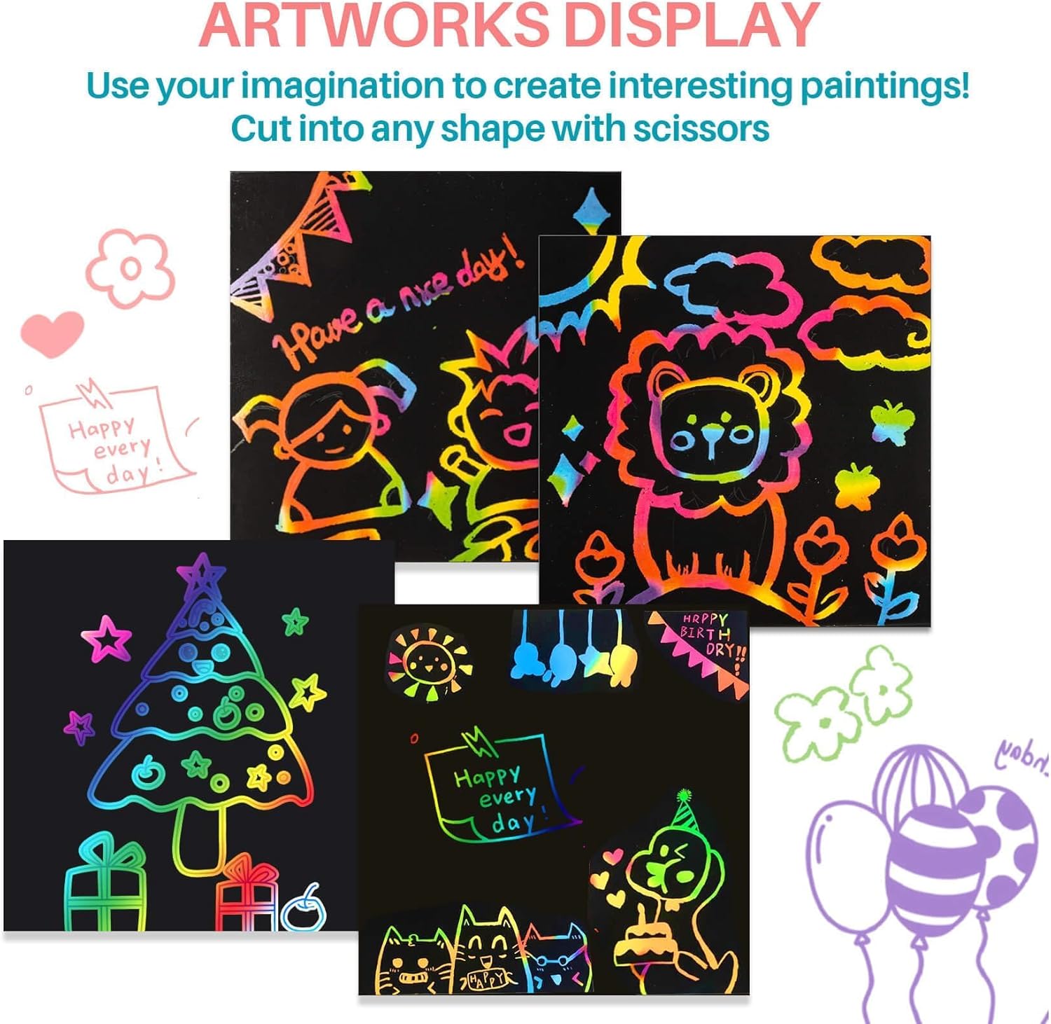 Regenbogen-Kratzpapier Kunstha – Art Craft 4 Years Old Bewertung und Preis