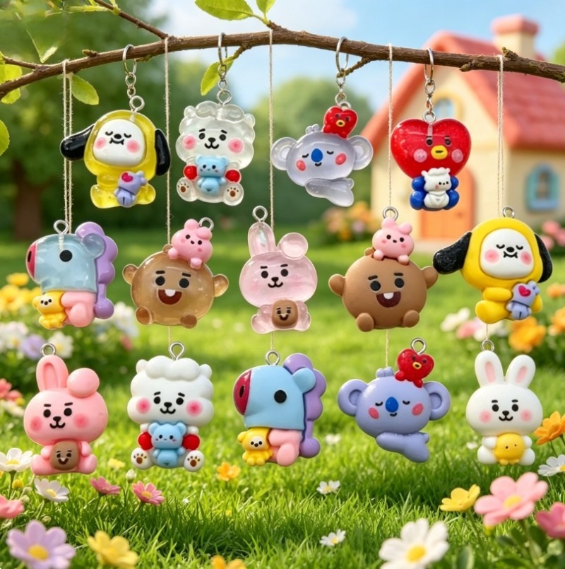 7 Stück BT21 Harz-Cartoon-Anhä – Art Craft Making Bewertung und Preis