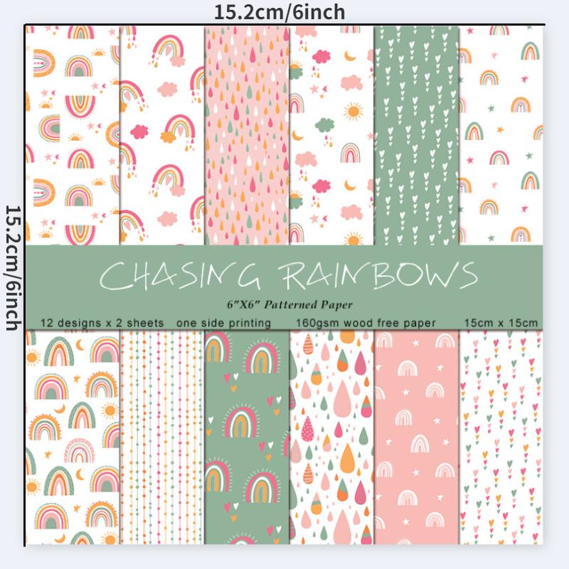 24 Blatt/Set Regenbogen-Bastel – Art Craft Background Bewertung und Preis