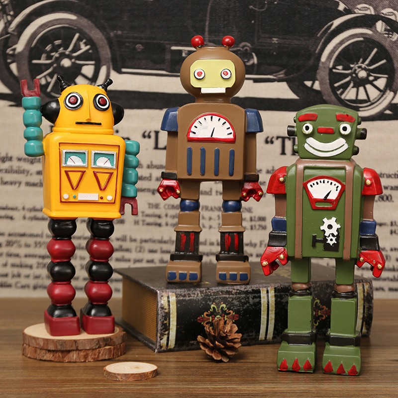 Cartoon-Roboter-Statue Ornamen – Art Craft Robot Bewertung und Preis