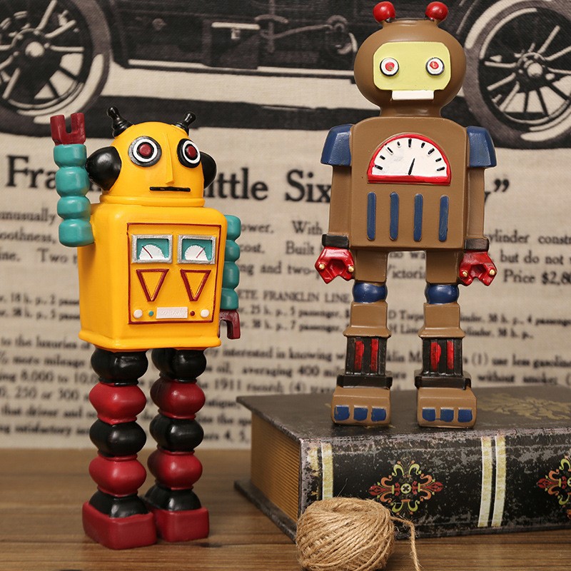 Cartoon-Roboter-Statue Ornamen – Art Craft Robot Bewertung und Preis