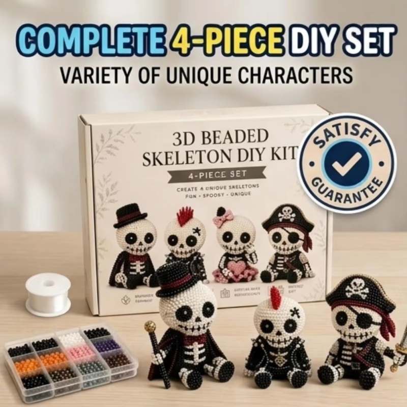 Kreatives 3D-Perlen-Schädel-Ba – Art Craft Holiday Bewertung und Preis
